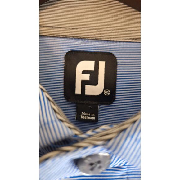 FOOTJOY MEN 'S GOLF POLO SX XXL STRIPED GOLF ATHLEISURE PREPPY CASUAL WEAR SPORT - Picture 5 of 6